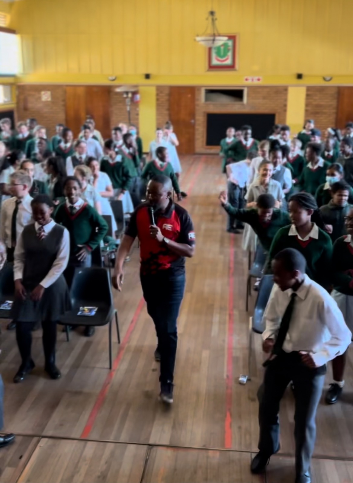 Road safety talk at school.